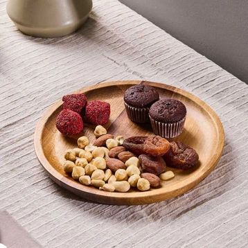Perotti Morry 20 cm Kahverengi Akasya Yuvarlak Sunum Tahtası