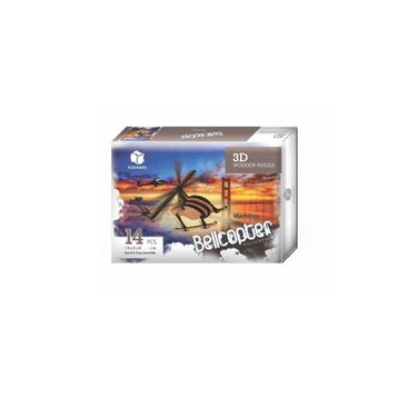 Pershang 2019116 Bellcopter 14 Parça 3 Boyutlu Ahşap Puzzle