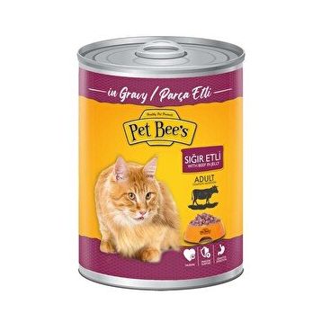 Pet Bee's 400 gr Etli Soslu Yetişkin Kedi Konserve