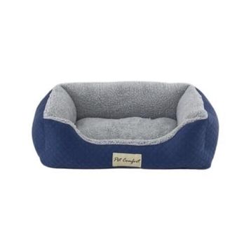 Pet Comfort Bravo Duo Mirinda Gri Mavi 55x45 cm Small Peluş Kedi ve Köpek Yatağı