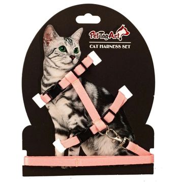 Pet Tag Art 10 mm 110 cm Somon Ayarlanabilir Kedi Göğüs Tasma Seti