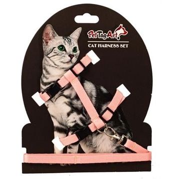 Pet Tag Art 10 mm 110 cm Somon Ayarlanabilir Kedi Göğüs Tasma Seti