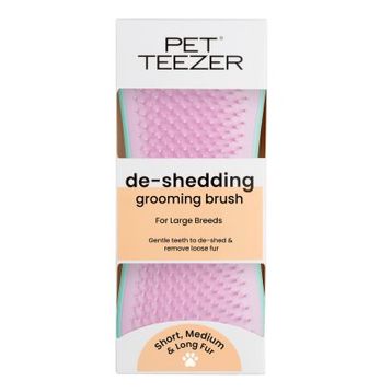 Pet Teezer De-Shedding 14.7x6.4 cm Pembe Tüy Toplayıcı Büyük Irk Köpek Bakım Fırçası