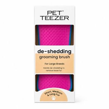 Pet Teezer De-Shedding 14.7x6.4 cm Pembe Tüy Toplayıcı Büyük Irk Köpek Bakım Fırçası