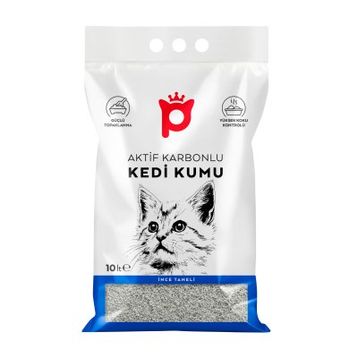Petlebi Aktif Karbonlu Parfümsüz İnce Taneli Topaklanan 10 lt Bentonit Kedi Kumu