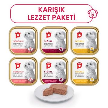 Petlebi Küçük Irklar İçin Karışık Çeşitli Ezme 6x100 gr Köpek Konservesi