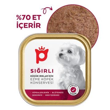 Petlebi Sığırlı Küçük Irklar İçin Ezme 100 gr Köpek Konservesi