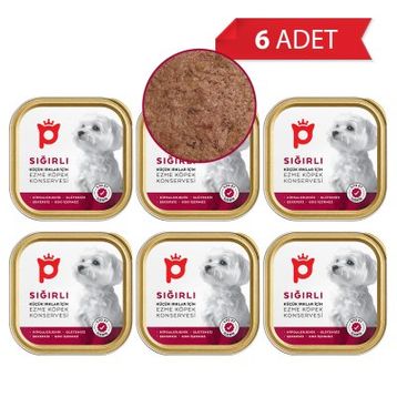 Petlebi Sığırlı Küçük Irklar İçin Ezme 6x100 gr Köpek Konservesi