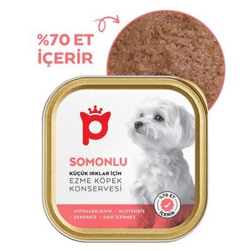 Petlebi Somonlu Küçük Irklar İçin Ezme 100 gr Köpek Konservesi