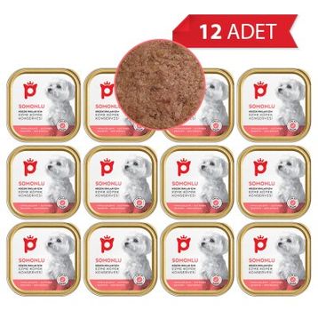 Petlebi Somonlu Küçük Irklar İçin Ezme 12x100 gr Köpek Konservesi