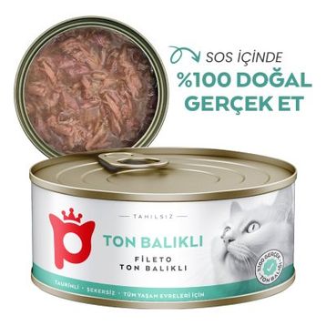 Petlebi Sos İçinde Fileto Taze Ton Balıklı 70 gr Kedi Konservesi