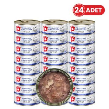 Petlebi Sos İçinde Fileto Taze Ton Balıklı ve Kalamarlı 24x70 gr Kedi Konservesi