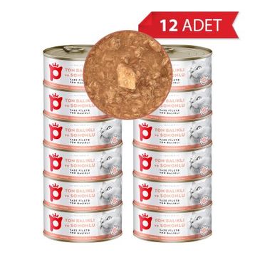 Petlebi Sos İçinde Fileto Taze Ton Balıklı ve Somonlu 12x70 gr Kedi Konservesi
