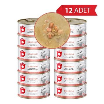 Petlebi Sos İçinde Parça Taze Somonlu 12x70 gr Kedi Konservesi
