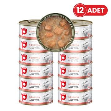 Petlebi Sos İçinde Parça Taze Somonlu 12x70 gr Kedi Konservesi