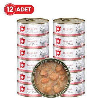Petlebi Sos İçinde Parça Taze Somonlu 12x70 gr Kedi Konservesi