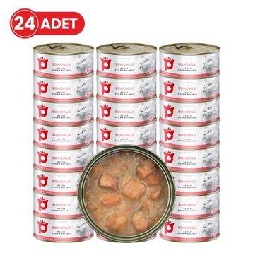Petlebi Sos İçinde Parça Taze Somonlu 24x70 gr Kedi Konservesi