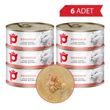Petlebi Sos İçinde Parça Taze Somonlu 6x70 gr Kedi Konservesi