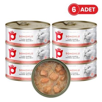 Petlebi Sos İçinde Parça Taze Somonlu 6x70 gr Kedi Konservesi