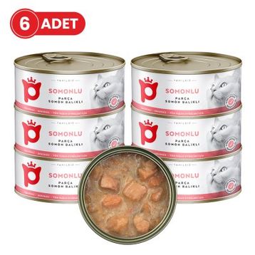 Petlebi Sos İçinde Parça Taze Somonlu 6x70 gr Kedi Konservesi