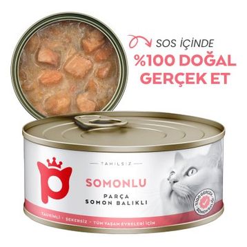 Petlebi Sos İçinde Parça Taze Somonlu 70 gr Kedi Konservesi
