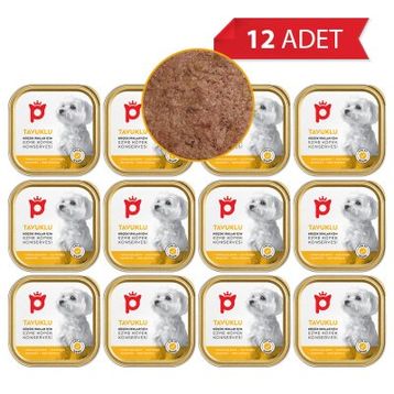 Petlebi Tavuklu Küçük Irklar İçin Ezme 12x70 gr Köpek Konservesi