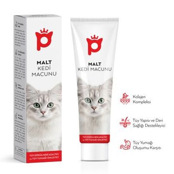 Petlebi Tüy Dökülmesi Azaltıcı ve Tüy Yumağı Önleyici 100 gr Kolajenli Malt Kedi Macunu