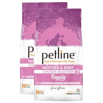 Petline Family Düşük Tahıllı Tavuklu 2x1.5 kg Anne ve Yavru Kuru Kedi Maması