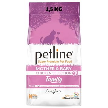 Petline Family Mother&Baby Düşük Tahıllı Tavuklu 1.5 kg Yavru Kedi Maması