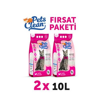 Pets Clean 2x10 lt Bebek Pudralı Kedi Kumu