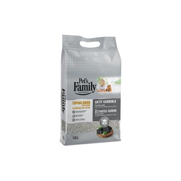 Pet's Family Aktif Karbonlu İnce Taneli Bentonit 10 lt Kedi Kumu