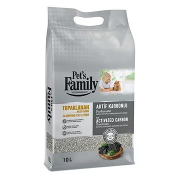 Pet's Family Aktif Karbonlu İnce Taneli Bentonit 10 lt Kedi Kumu