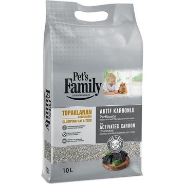 Pet's Family Aktif Karbonlu İnce Taneli Bentonit 10 lt Kedi Kumu