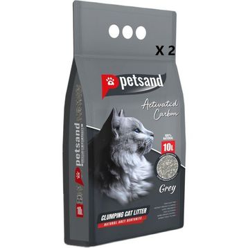 Petsand 2x10 lt Aktif Karbonlu Grey Kedi Kumu