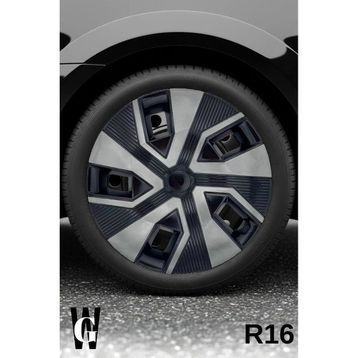 Peugeot 106 16 inç Siyah Füme C114 4 Adet Jant Kapağı