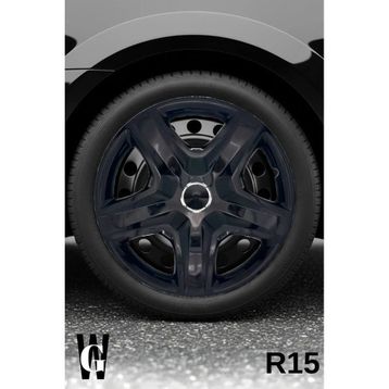 Peugeot 107 15 inç 4 Adet Siyah S104 Jant Kapağı