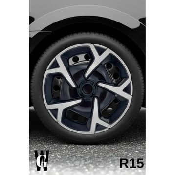 Peugeot 205 15 inç Siyah Gri C104 Jant Kapağı Takım