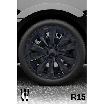 Peugeot 206 15 inç 4 Adet Siyah S109 Jant Kapağı