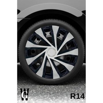 Peugeot 207 14 inç Siyah Gri C122 4 Adet Jant Kapağı