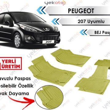 Peugeot 207 Bej Havuzlu Paspas