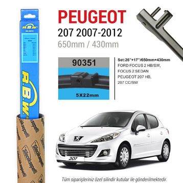Peugeot 207 RBW 2007-2012 Muz Silecek Takımı