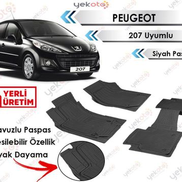 Peugeot 207 Siyah Havuzlu Paspas
