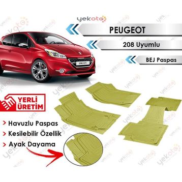 Peugeot 208 Bej Havuzlu Paspas