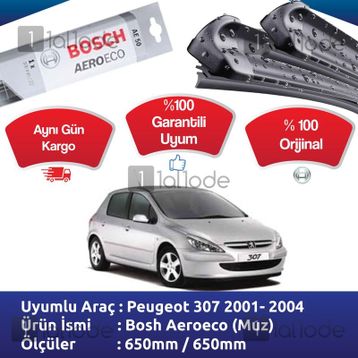 Peugeot 307 Bosch Aeroeco 2001-2004 Muz Silecek Takımı