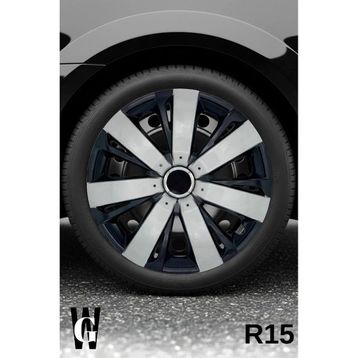 Peugeot 308 15 inç 4 Adet Siyah Gri C109 Jant Kapağı
