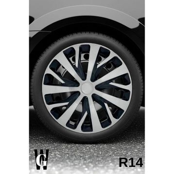 Peugeot 309 14 inç Siyah Gri C110 4 Adet Jant Kapağı