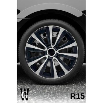 Peugeot 309 15 inç Siyah Gri C121 4 Adet Jant Kapağı