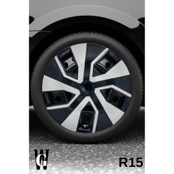 Peugeot 406 15 inç 4 Adet Siyah Gri C113 Jant Kapağı