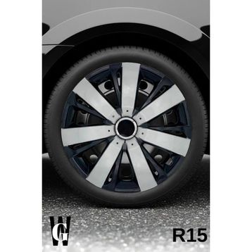 Peugeot 407 15 inç 4 Adet Siyah Gri C109 Jant Kapağı