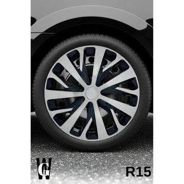 Peugeot 407 15 inç 4 Adet Siyah Gri C111 Jant Kapağı